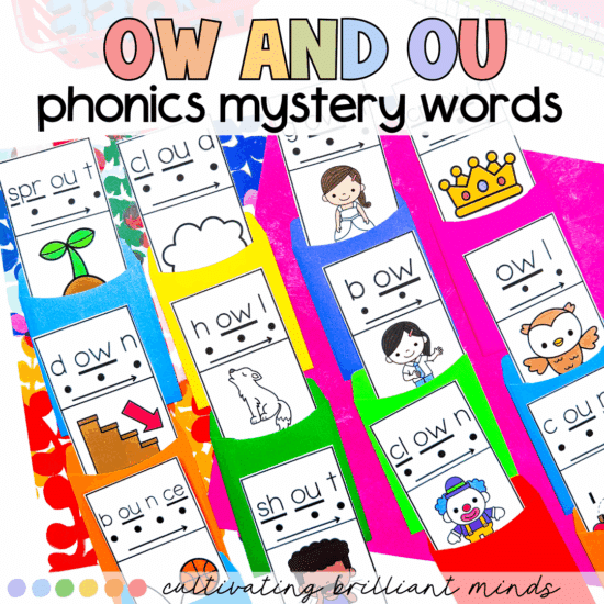 OW and OU phonics mystery words