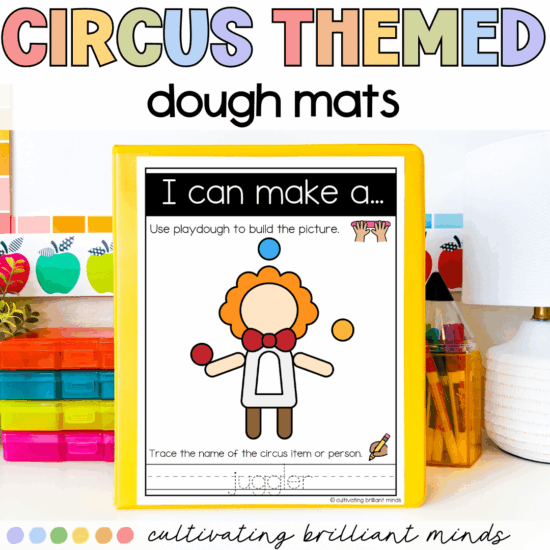 Circus themed play dough mats