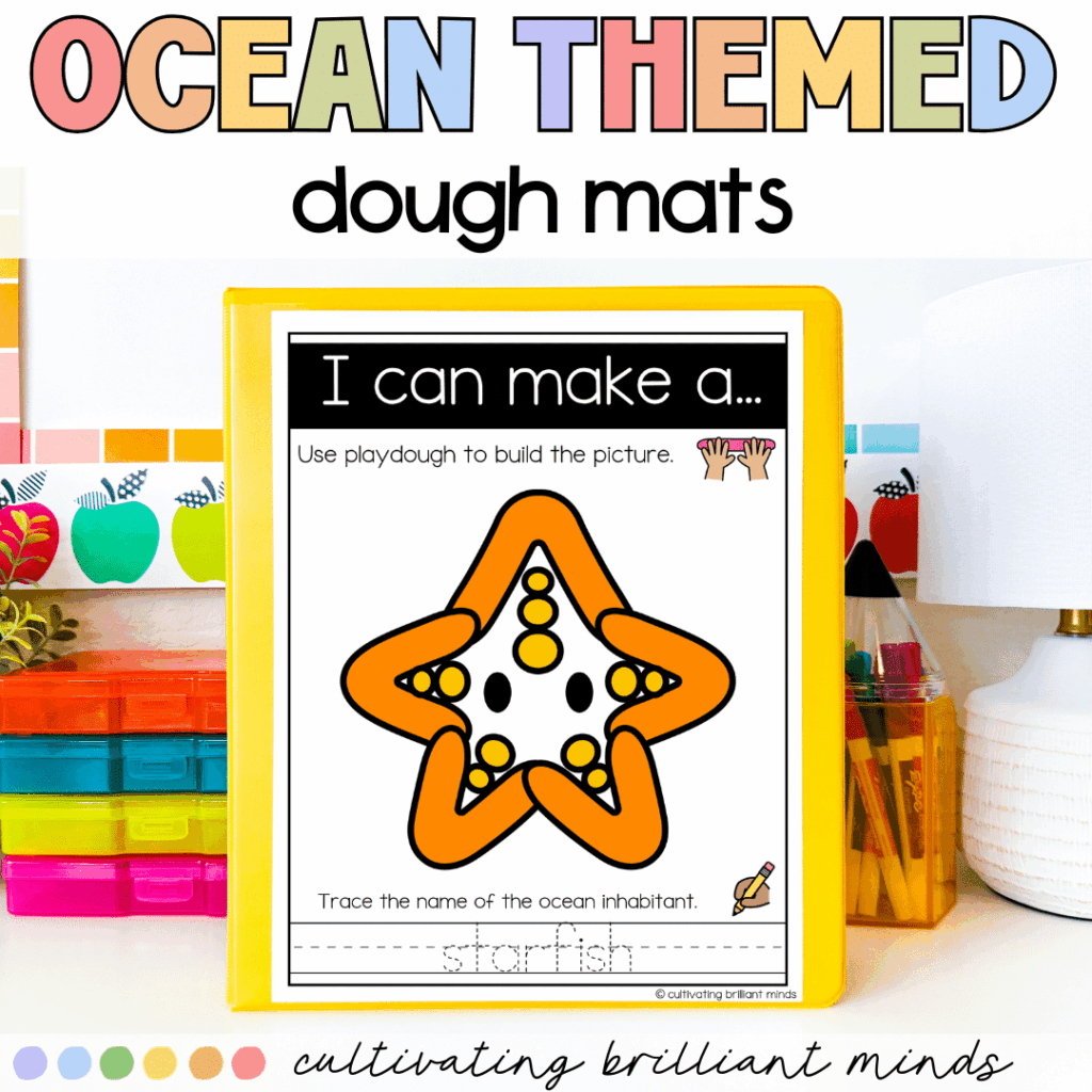 Ocean themed play dough mats