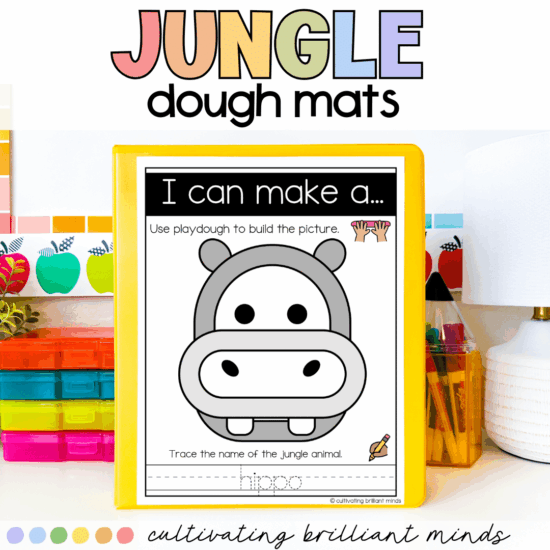 Jungle play dough mats