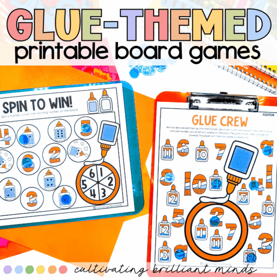 glue themed printable board games