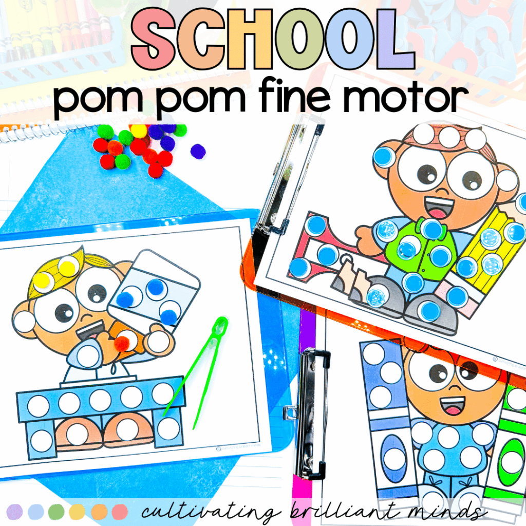 1 - Cultivating Brilliant Minds pom pom fine motor school activities