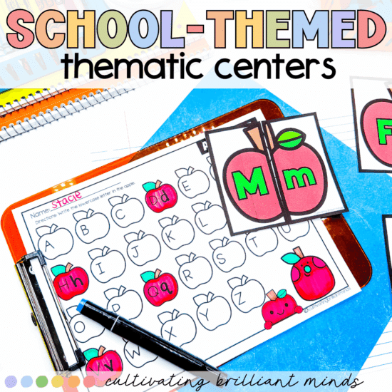 School- themed thematic centers