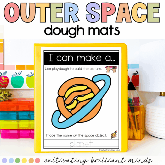 Outer space play dough mats