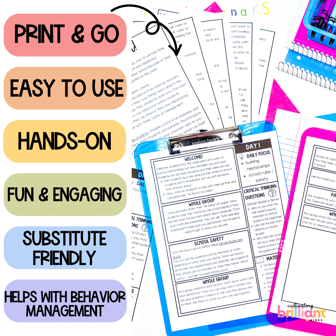 6 - Cultivating Brilliant Minds First week of school classroom management lessons