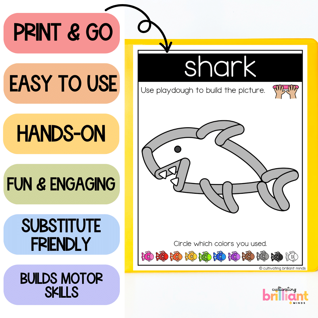 6 - Cultivating Brilliant Minds Ocean themed play dough mats