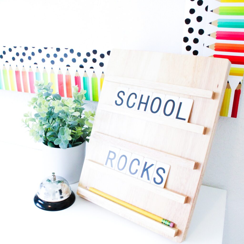 ABC-Collection-2_(1) - Cultivating Brilliant Minds a letter board that reads "school rocks"