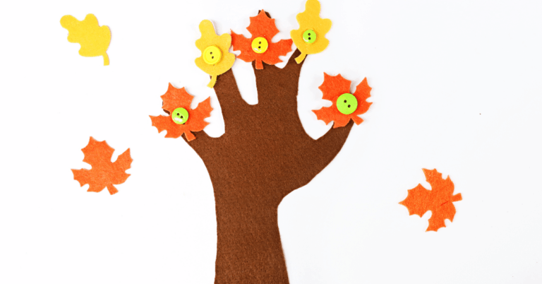 felt leaf fine motor button activity