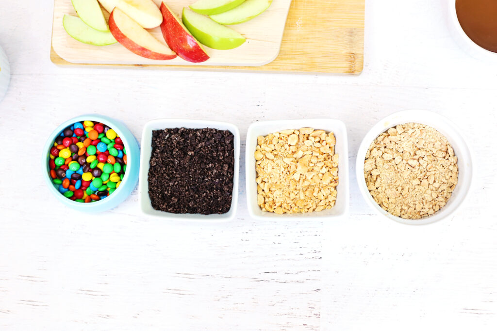 Caramel Apple Board for Kids Toppings - Cultivating Brilliant Minds Caramel Apple Board for Kids Toppings