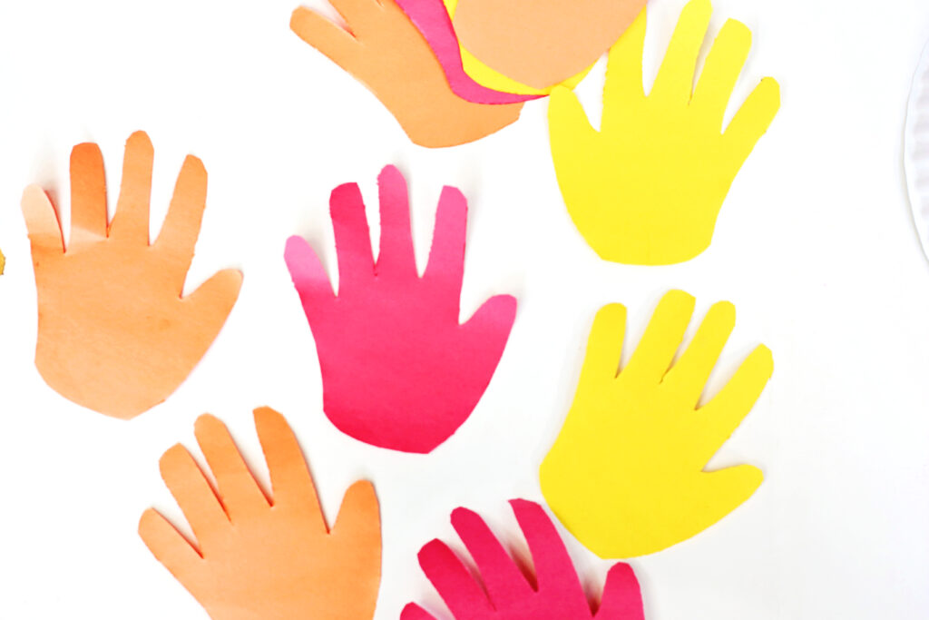 Cut Out Handprints - Cultivating Brilliant Minds trace the handprint