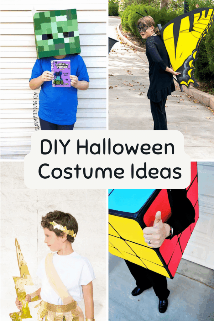DIY Halloween Costume Ideas Pinterest - Cultivating Brilliant Minds 4 Halloween costume with text that reads: DIY Halloween Costume Ideas
