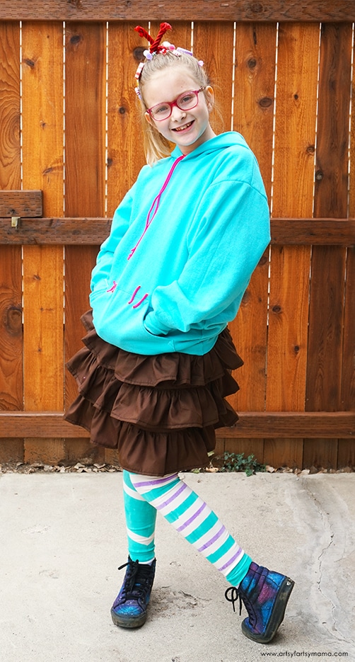 DIY Vanellope von Schweetz Costume - Cultivating Brilliant Minds diy halloween costume ideas vanellope von schweetz