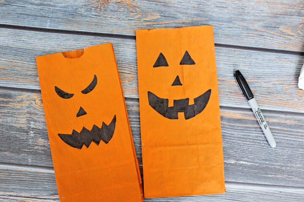 Draw Jack o Lantern Face 2 - Cultivating Brilliant Minds Paper Bag Halloween Lanterns
