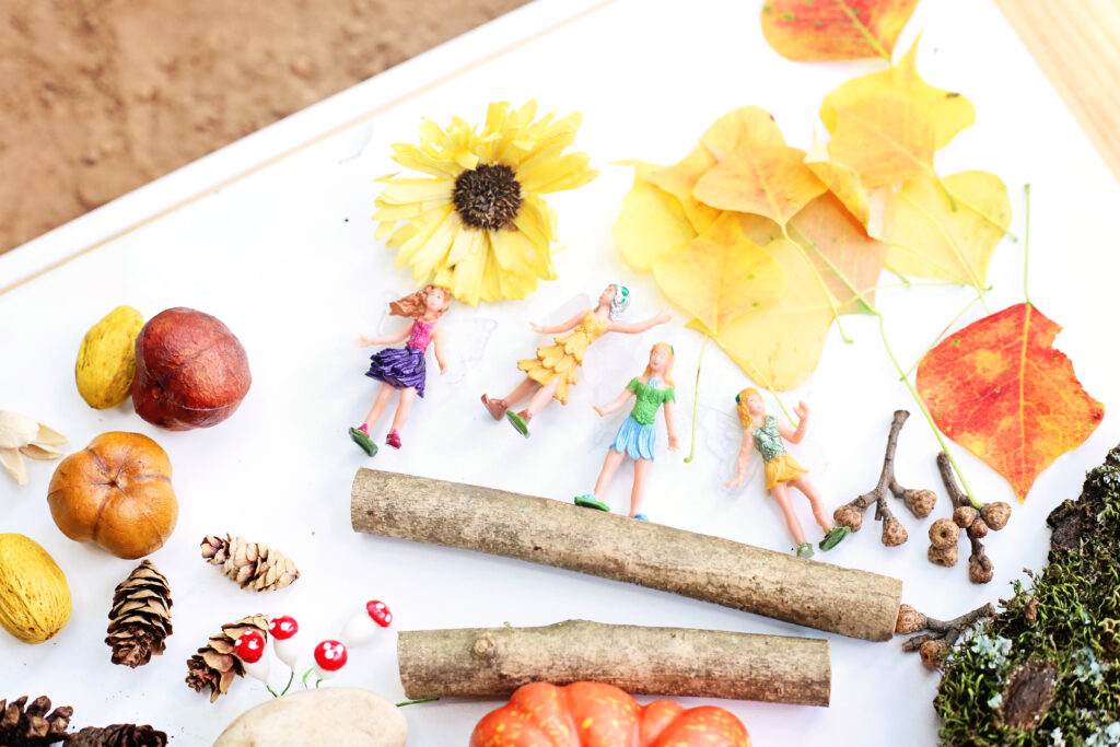 fall fairy garden sensory bin supplies