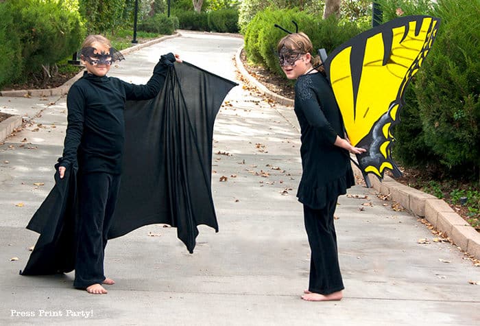 Halloween Bat Costume Butterfly Costume DIY - Cultivating Brilliant Minds bat and butterfly diy halloween costume ideas for kids