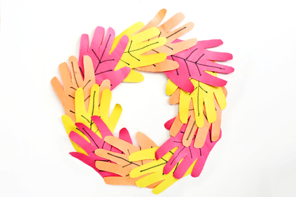Handprint Fall Wreath Final 1 - Cultivating Brilliant Minds Handprint Fall Wreath
