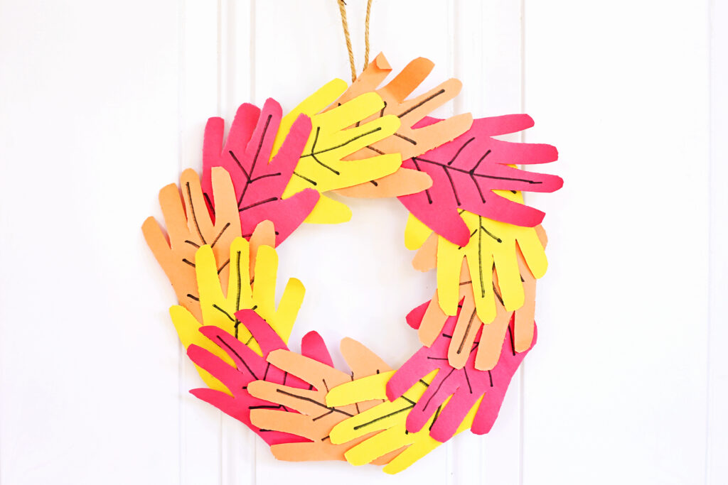 Handprint Fall Wreath Final 2 - Cultivating Brilliant Minds Handprint Fall Wreath