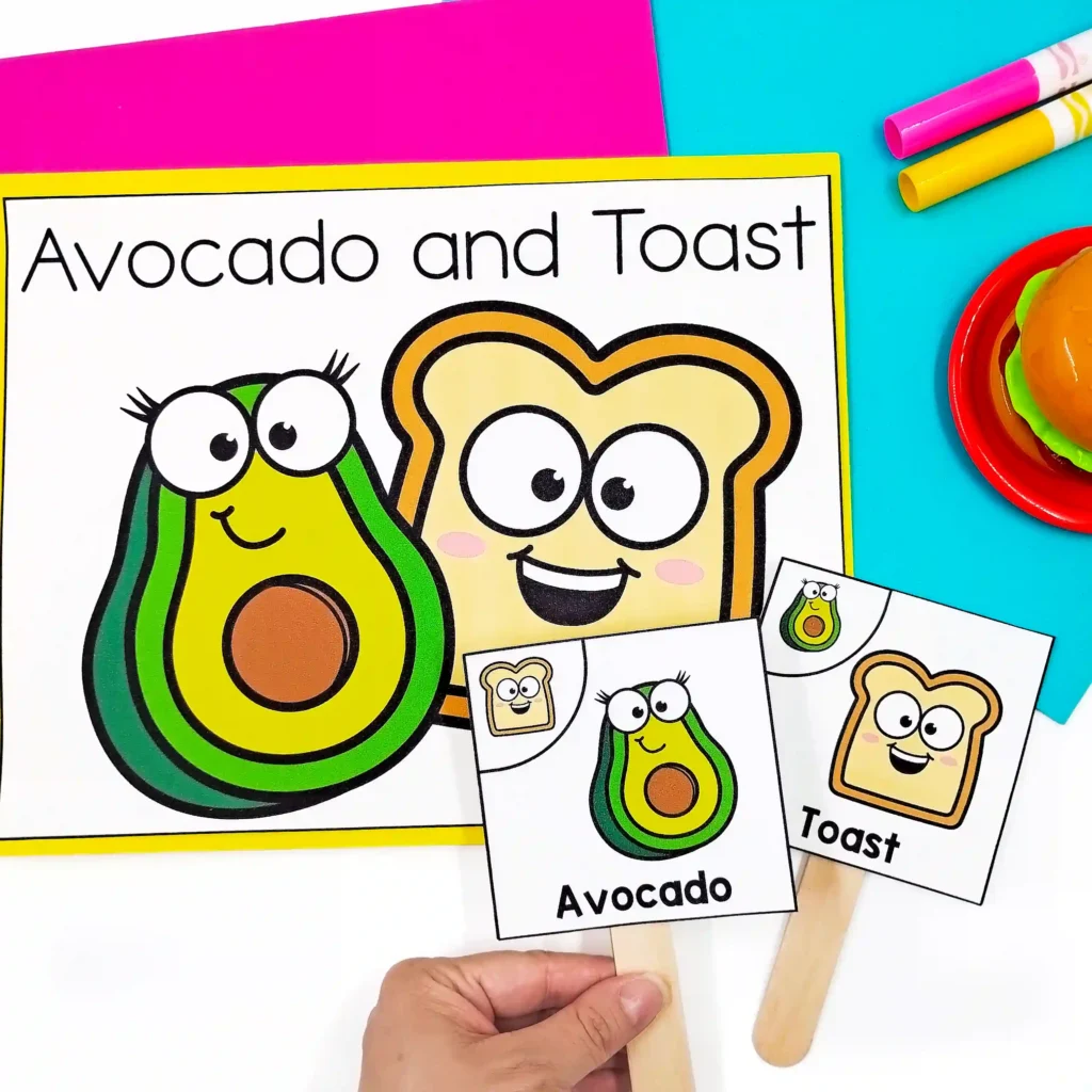 partner cards of an avocado and toast