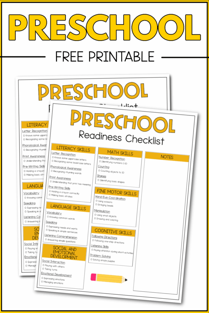 PRESCHOOL READINESS CHECKLIST-1 - Cultivating Brilliant Minds preschool readiness checklist