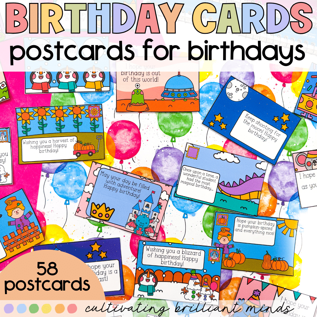 1 - Cultivating Brilliant Minds Birthday cards postcards for birthdays
