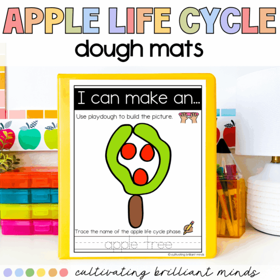 Apple life cycle play dough mats