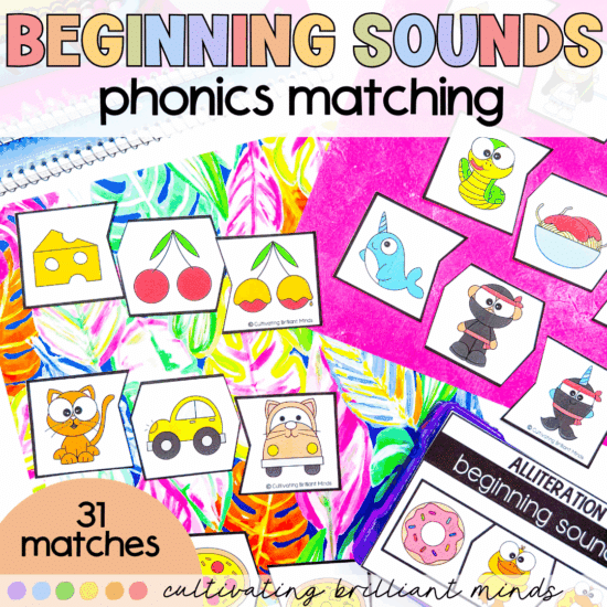 Beginning sounds phonics matching