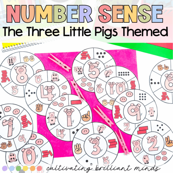 Number sense clothes pin activity