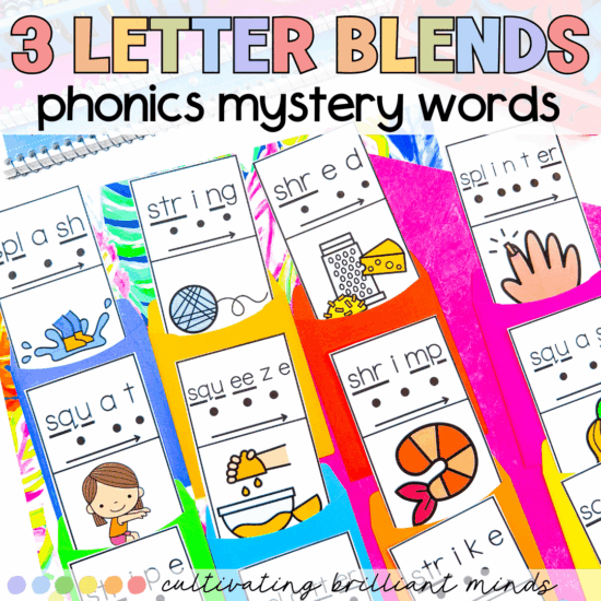 Three letter blends phonics mystery words