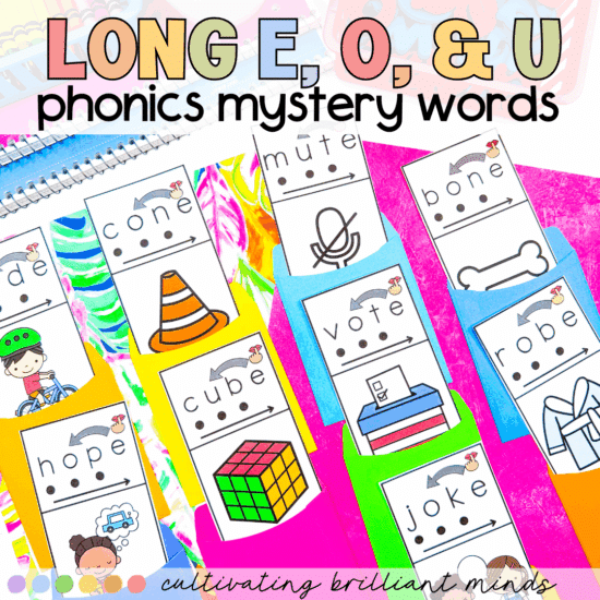 Long E, O, and U phonics mystery words