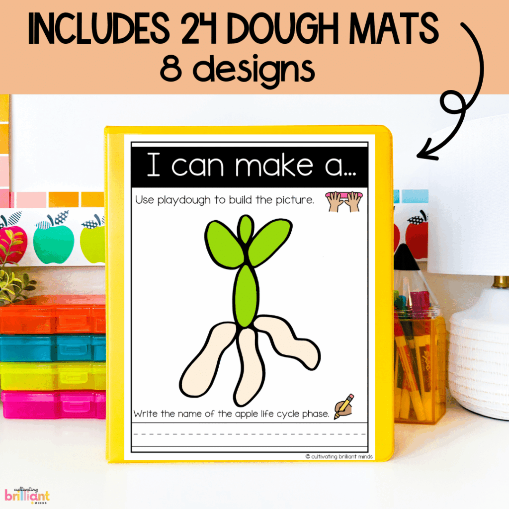 Apple life cycle play dough mats