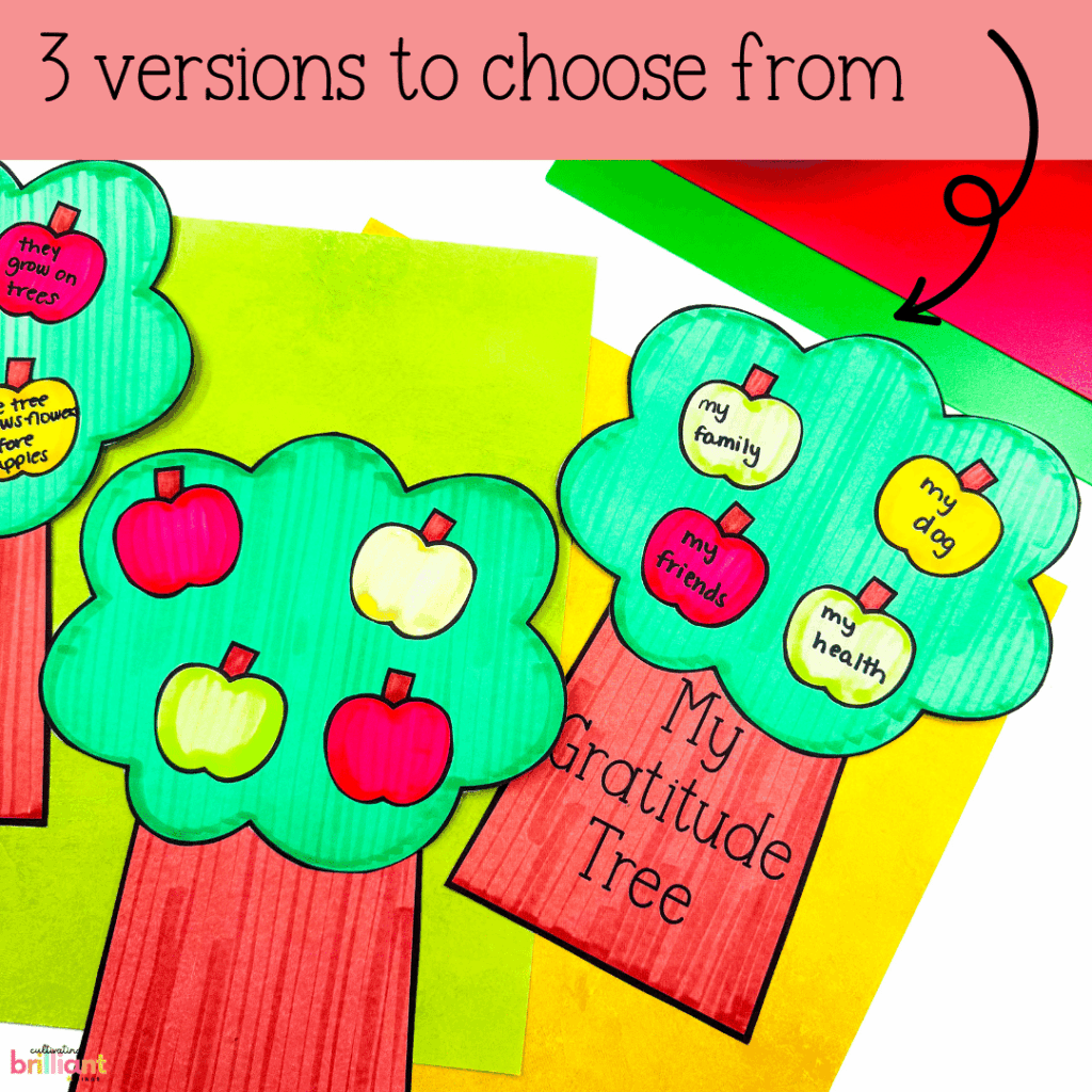 Apple tree autumn craft with 3 versions to choose from