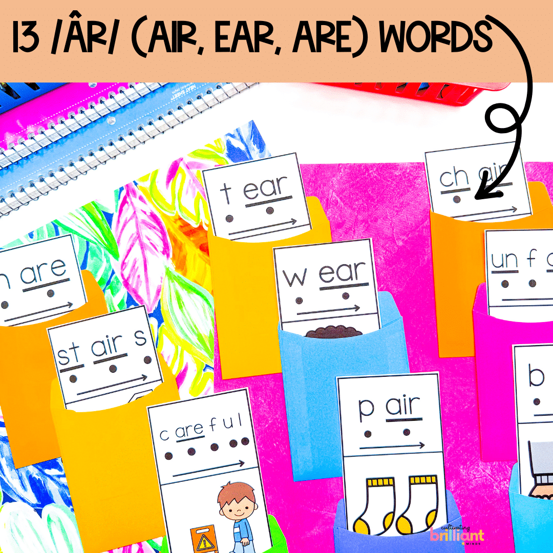 2 - Cultivating Brilliant Minds ARE, AIR, EAR phonics mystery words