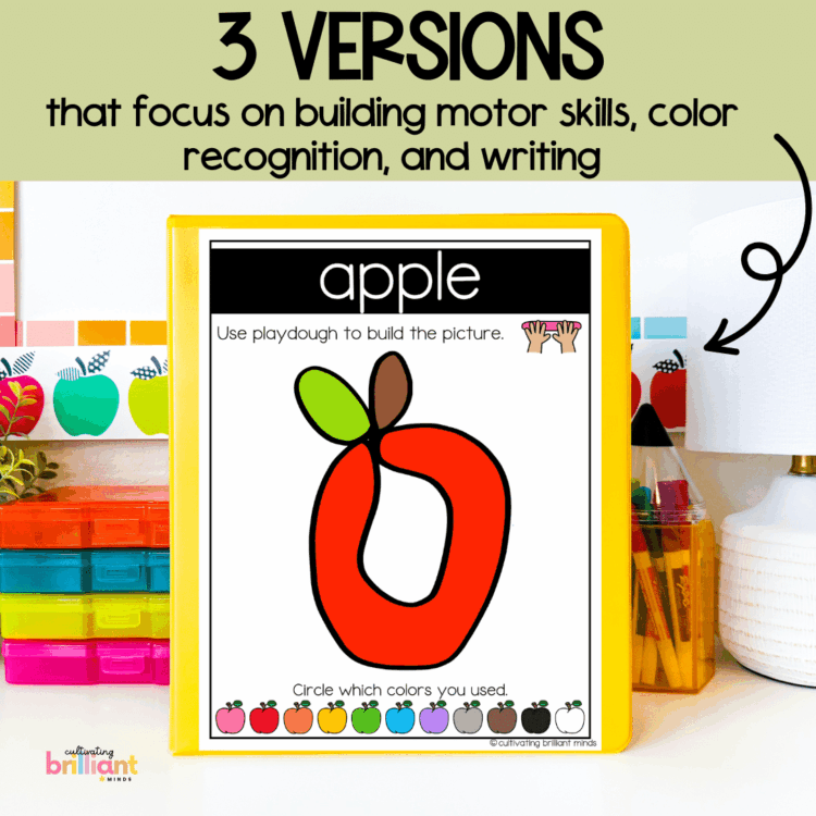 Apple life cycle play dough mats