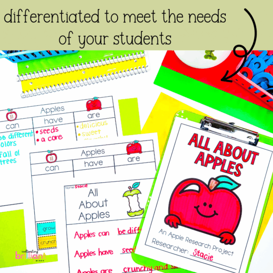 Apple life cycle differentiated science mini-unit