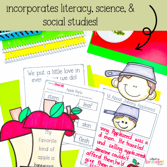 Johnny Appleseed literacy activities and crafts