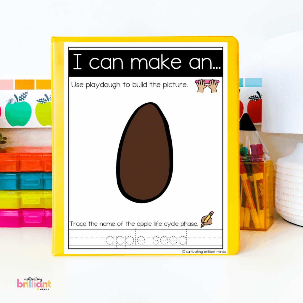 Apple life cycle play dough mats