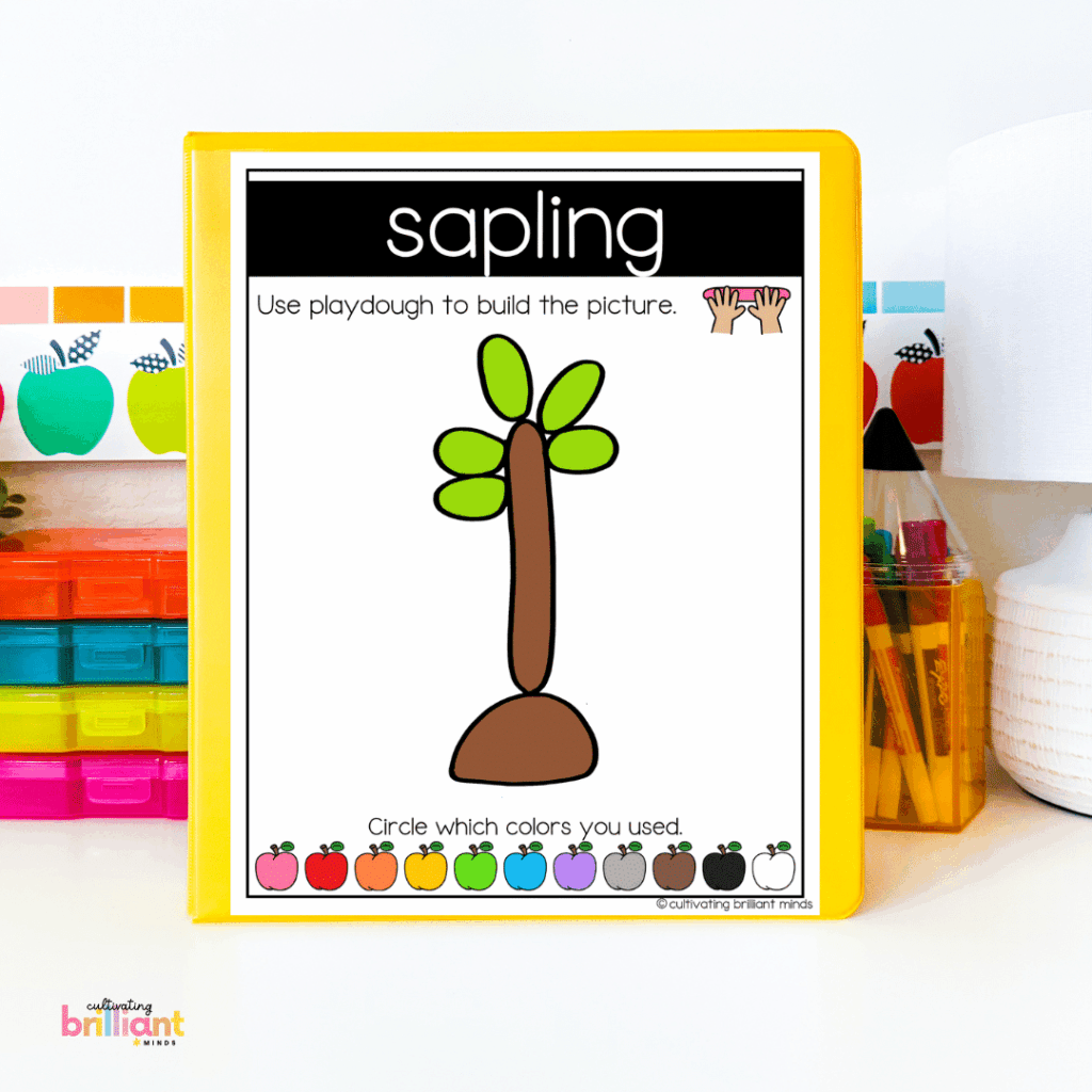 Apple life cycle play dough mats