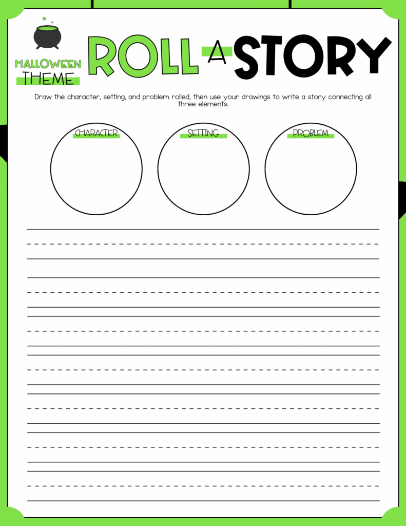 5 - Cultivating Brilliant Minds roll-a-story worksheet