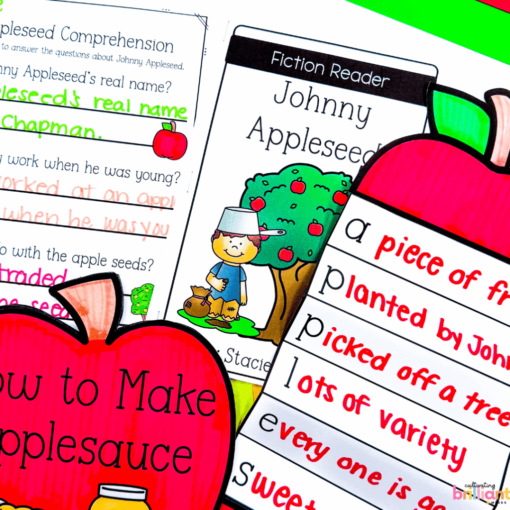 Johnny Appleseed literacy activities and crafts