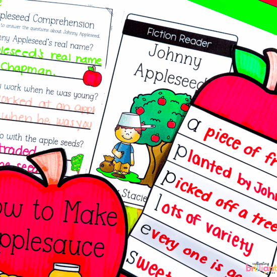 Johnny Appleseed literacy activities and crafts
