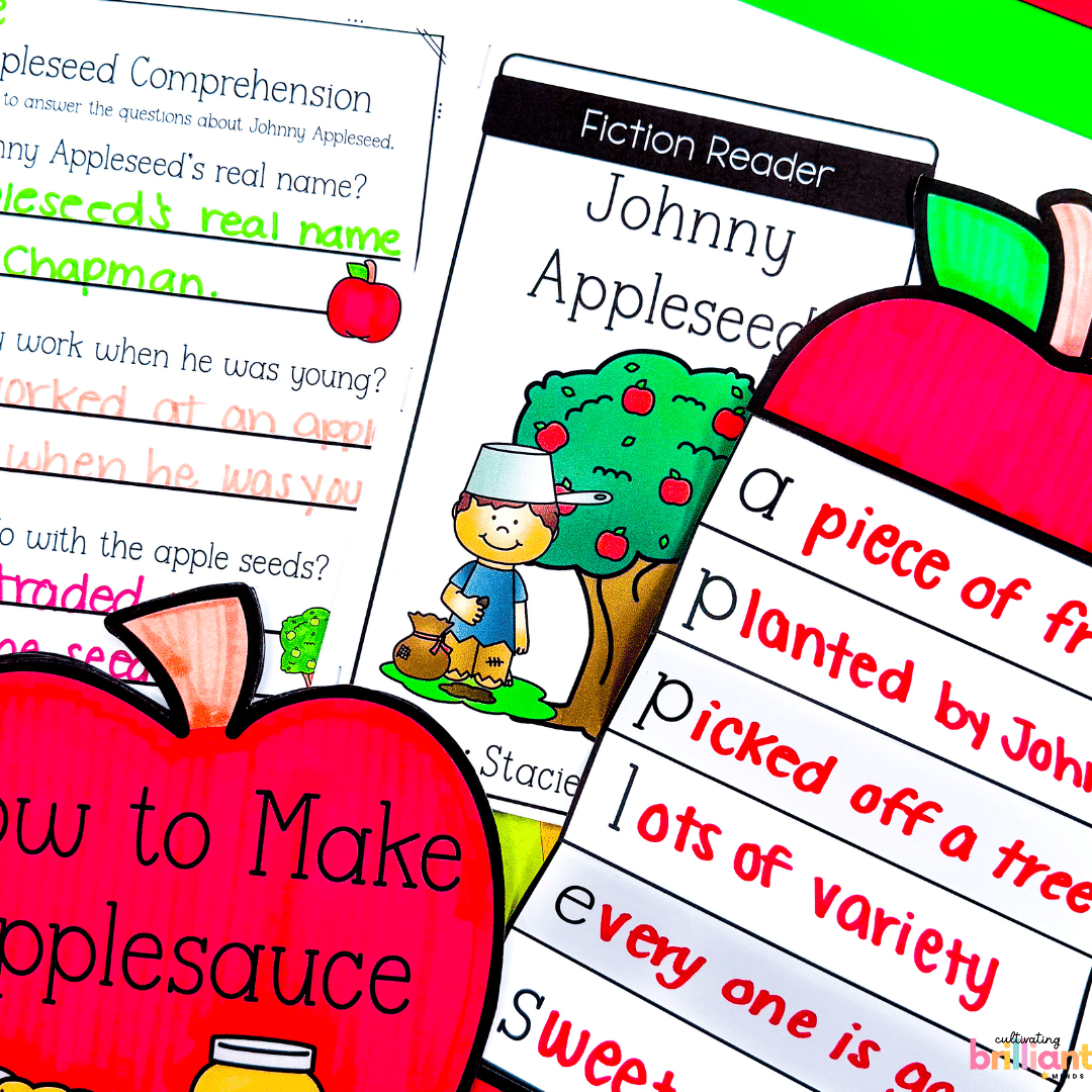 5 - Cultivating Brilliant Minds Johnny Appleseed literacy activities and crafts
