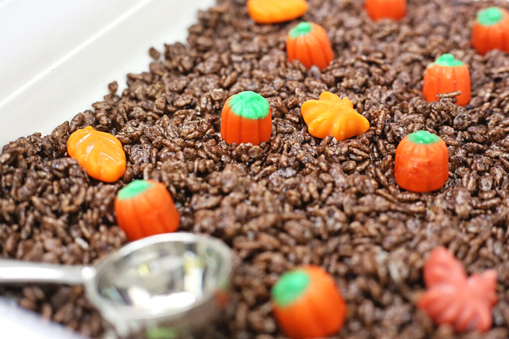 Edible Pumpkin Patch Sensory Bin 3 - Cultivating Brilliant Minds Edible Pumpkin Patch Sensory Bin