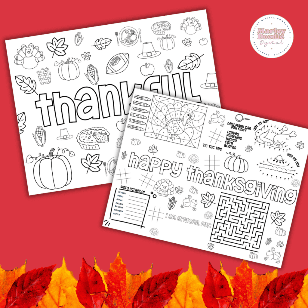 Free Printable Thanksgiving Coloring Placemats - Cultivating Brilliant Minds Free Printable Thanksgiving Coloring Placemats