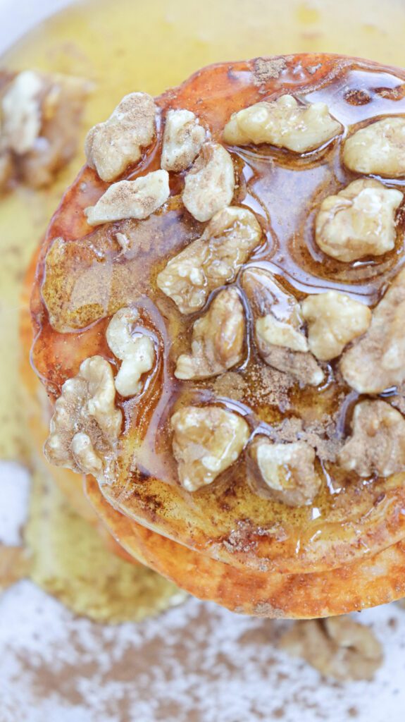 Pumpkin Pancakes - Cultivating Brilliant Minds A stack of pumpkin pancakes