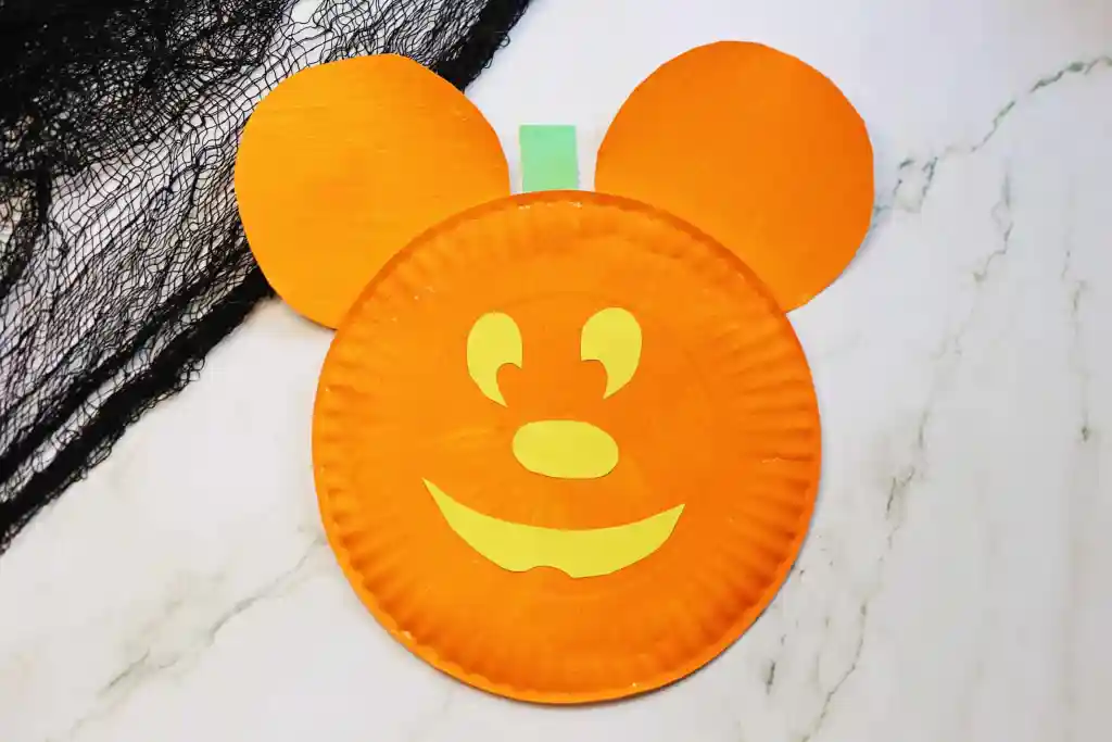 Mickey Mouse Pumpkin Paper Plate Craft - Cultivating Brilliant Minds Mickey Mouse Pumpkin Paper Plate Craft