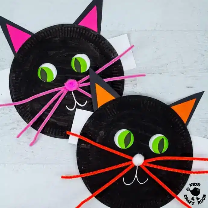 Paper Plate Moving Eyes Cat Craft - Cultivating Brilliant Minds Paper Plate Moving Eyes Cat Craft
