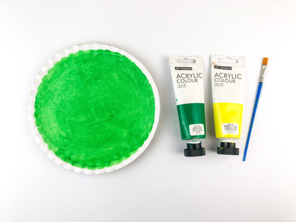 Photo 7-16-25 7 46 52 PM - Cultivating Brilliant Minds paper plate painted green