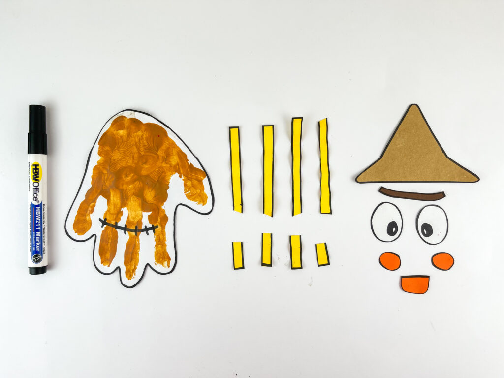 Photo 7-18-25 10 30 11 PM - Cultivating Brilliant Minds scissors, handprint, and scarecrow parts