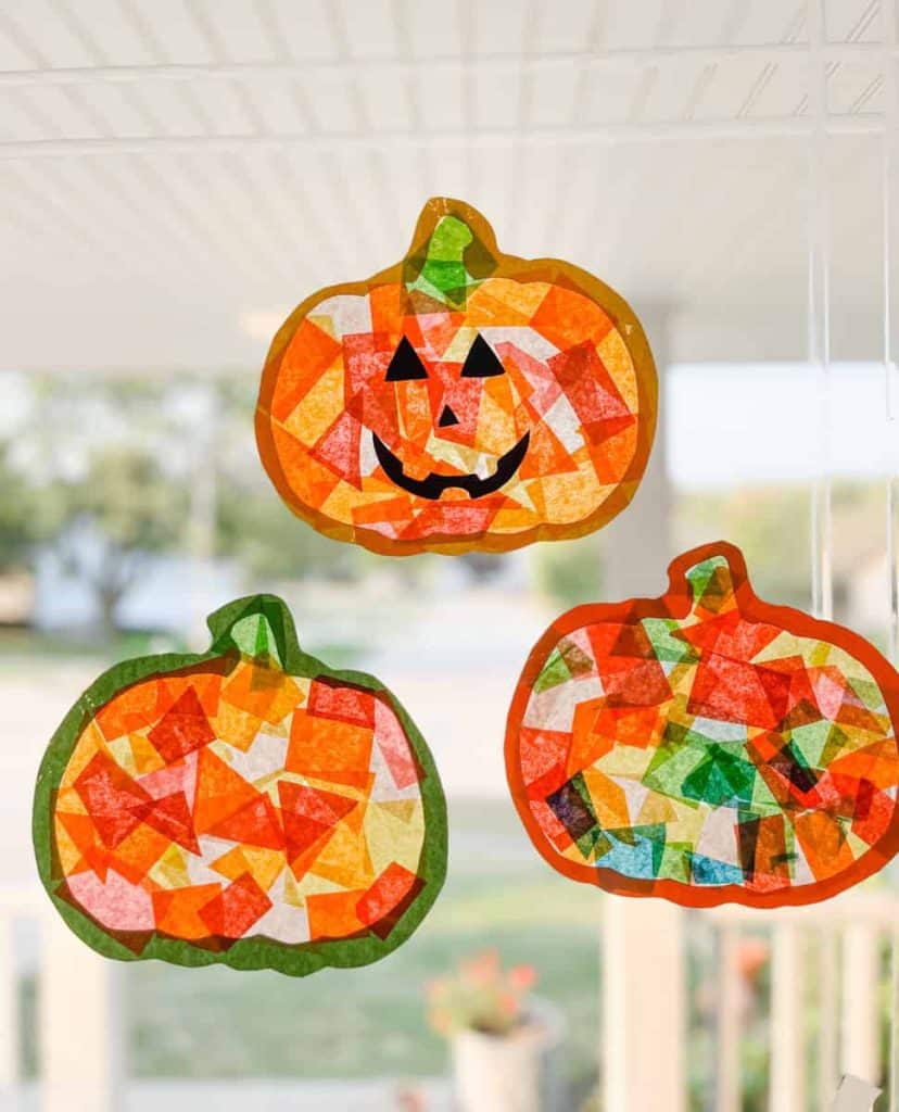 Pumpkin Suncatcher Craft - Cultivating Brilliant Minds Pumpkin Suncatcher Craft