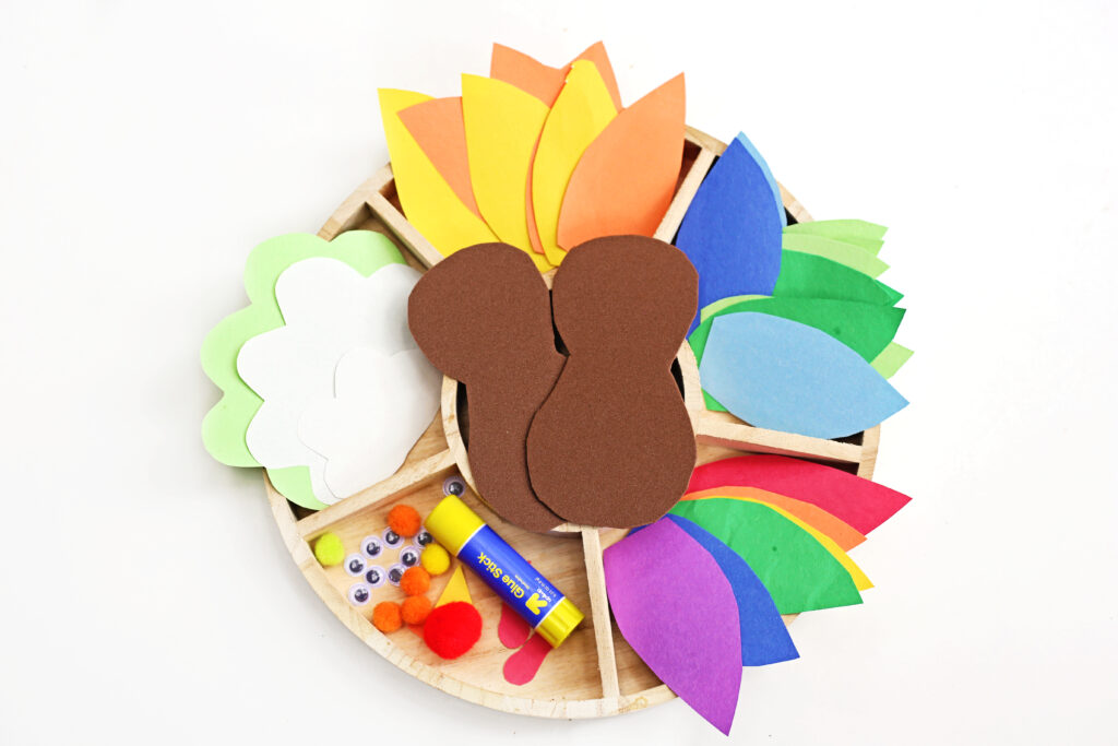 Turkey in Disguise Craft 1 - Cultivating Brilliant Minds materials for this Thanksgiving activity for kids